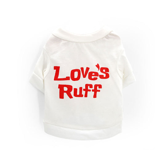 Love's Ruff Cotton Pet T-Shirt - Comfortable Casual Clothing for Dogs & Cats